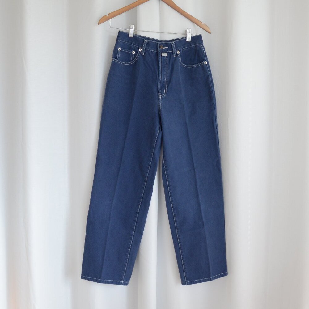 Classic High-Rise Wide Leg Jeans - Navy Blue